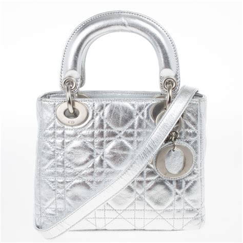 dior silver metallic bag